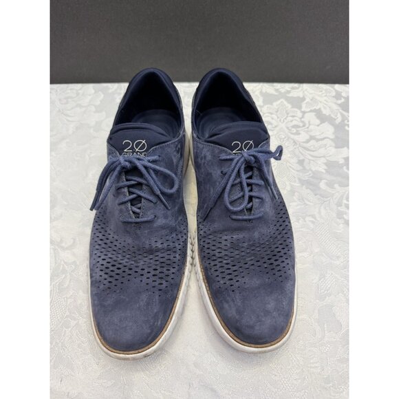 Cole Haan 10.5M 2.Zerogrand Laser Wingtip Oxford Navy Blazer Shoe Comfort C23086 - Picture 2 of 13